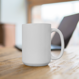 White Ceramic Mug 15oz  Plain White Coffee Mug