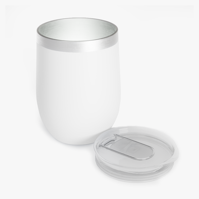 White Zizzle Wine Tumbler - Raiford Gallery Inc