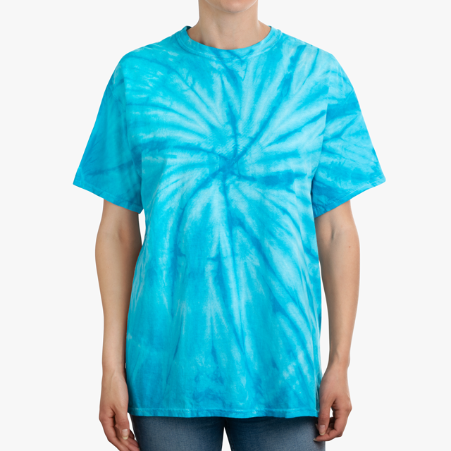Calix Blue Round Neck Tie Dye Shirt with High Density Print