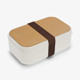 Eco Bamboo Bento Box With Inserted Silicone Strap