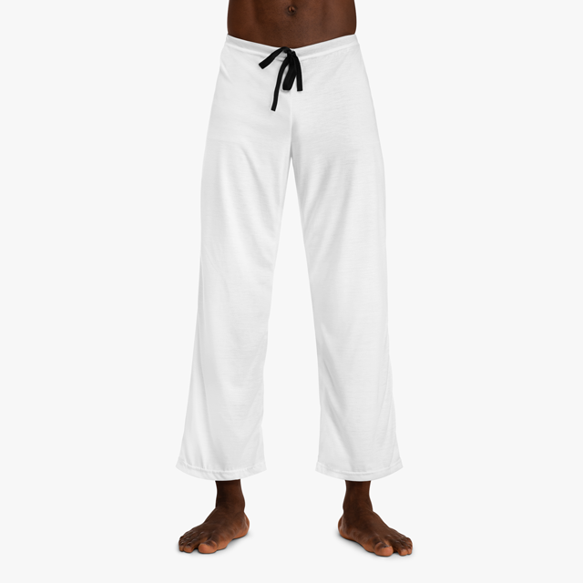 Polka Dots Lounge Pants with Pockets, Black White Unisex Men Women