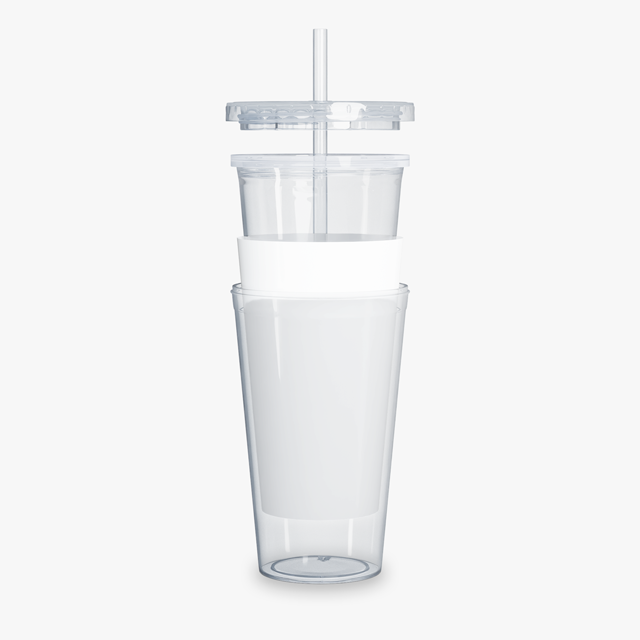 Plastic Tumbler with Straw - Thumbnail Image
