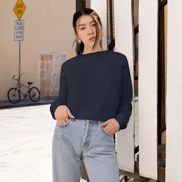 Women's Cropped Fleece Pullover - Thumbnail Image