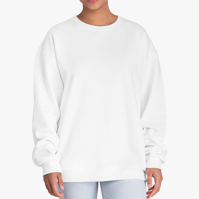 White women's crew online neck sweatshirt