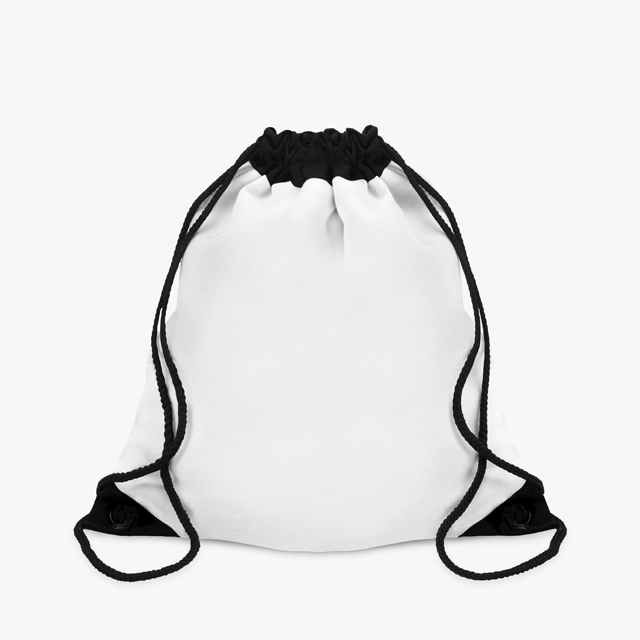 Black Terry Cloth Drawstring Beach Backpack
