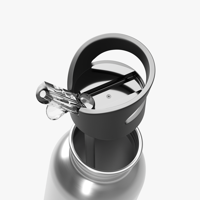 Stainless Steel Water Bottle With Straw, 20oz - Thumbnail Image