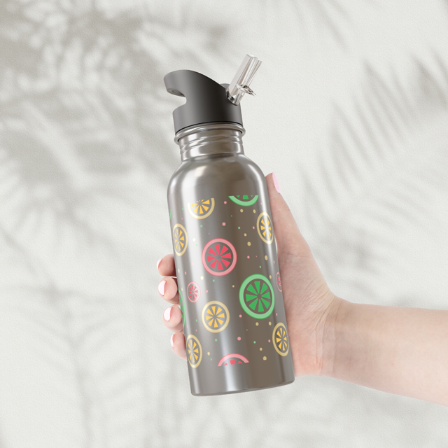 Stainless Steel Straw Bottle | Custom Printing - Printify