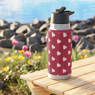 Orca Heart Stainless Steel Water Bottle With Straw, 20oz 