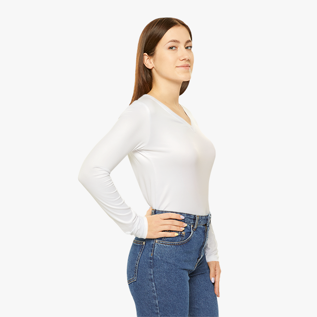 Women's Long Sleeve V-neck Shirt (AOP) - Thumbnail Image