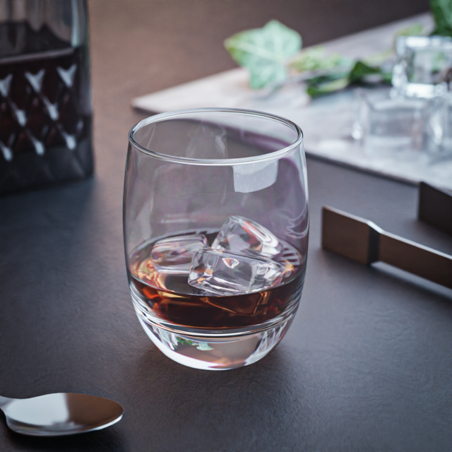 Glassware  Whiskey Glass with Insulated Stainless Steel Sleeve