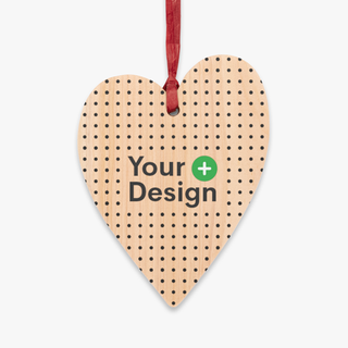 Design Your Own Personalized 1-Sided Wood Heart Ornament