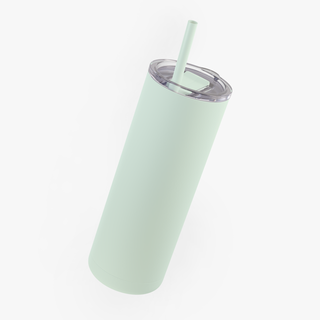 Matte 16 oz Skinny Tumbler with Straw & Double Wall Insulation