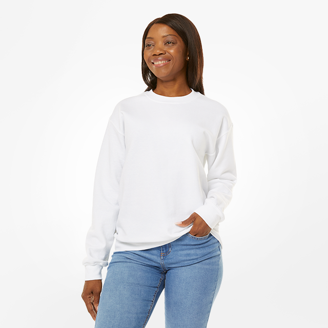 White best sale hoodless sweatshirt