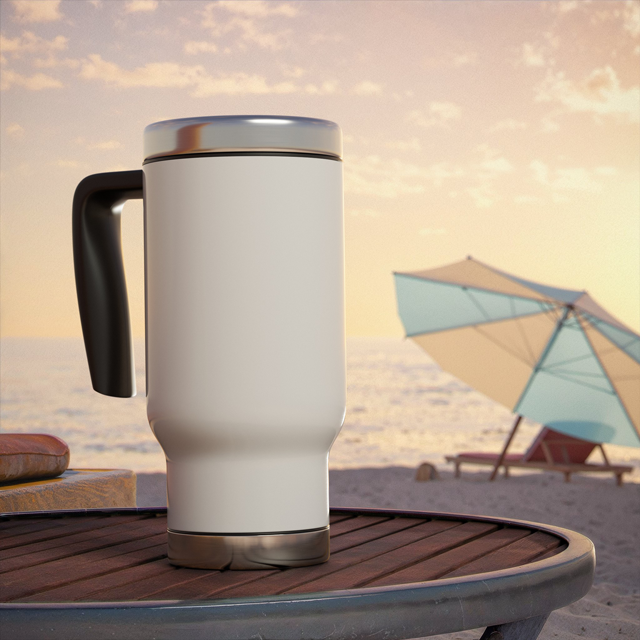 Stainless Steel Travel Mug with Handle, 14oz - Thumbnail Image