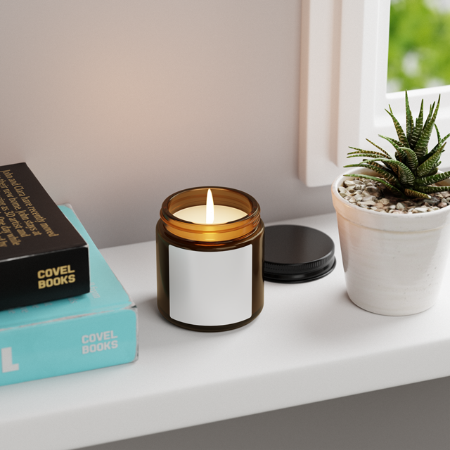 Scented Soy Candle (Multi-Size, Amber Jar) - Thumbnail Image
