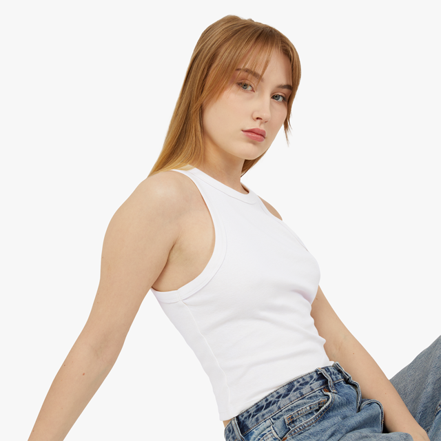 Women's Micro Rib Racer Tank Top - Thumbnail Image