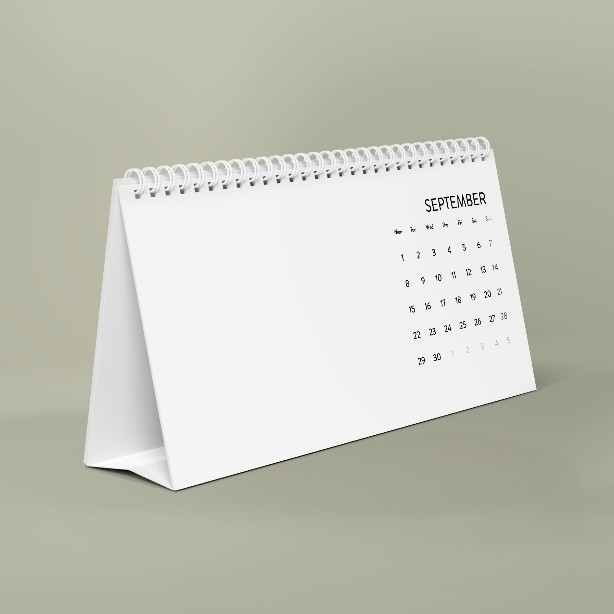 Desk Calendar (2025 grid)Design