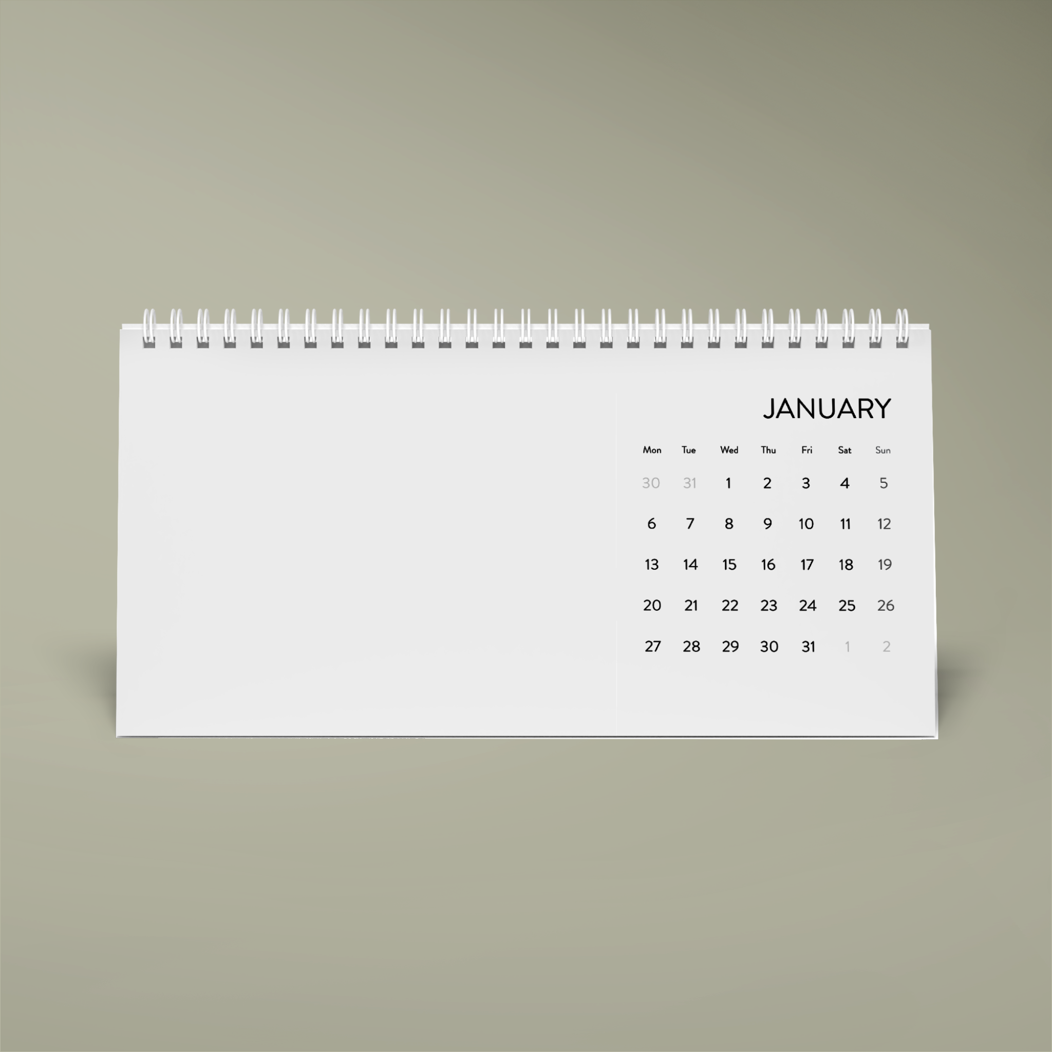 Desk Calendar (2025 grid) - Thumbnail Image