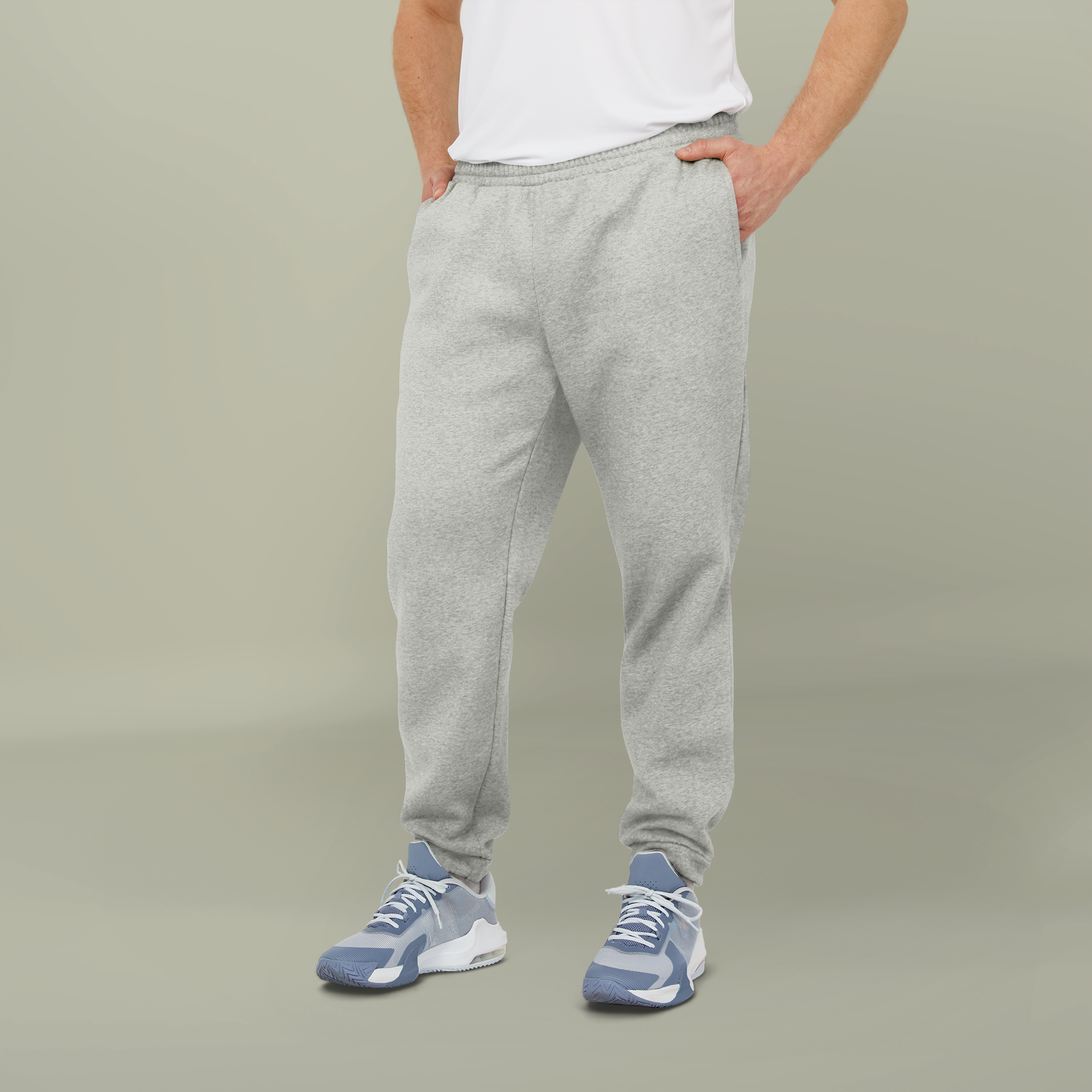 Adidas grey fleece joggers online