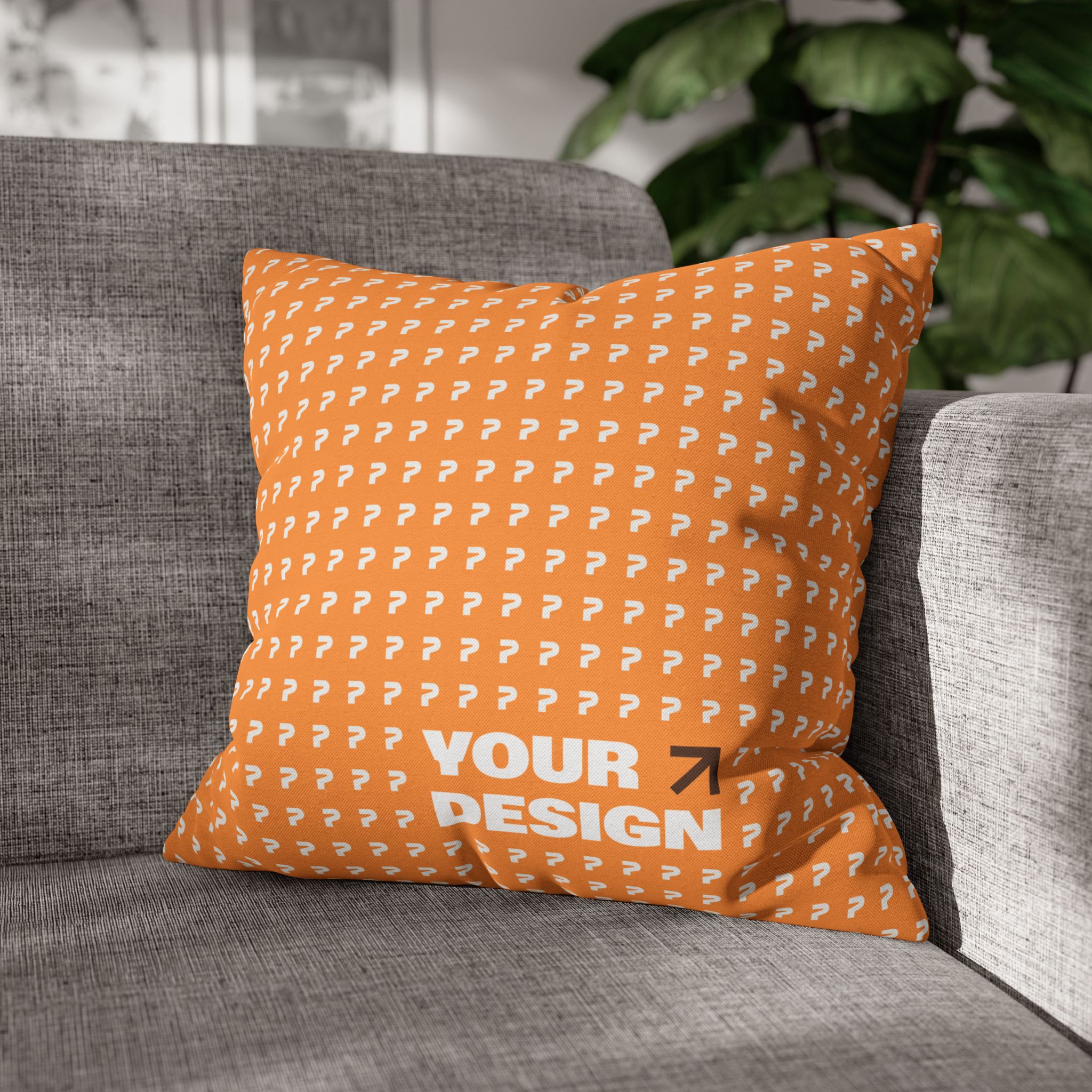 Spun Polyester Square Pillowcase