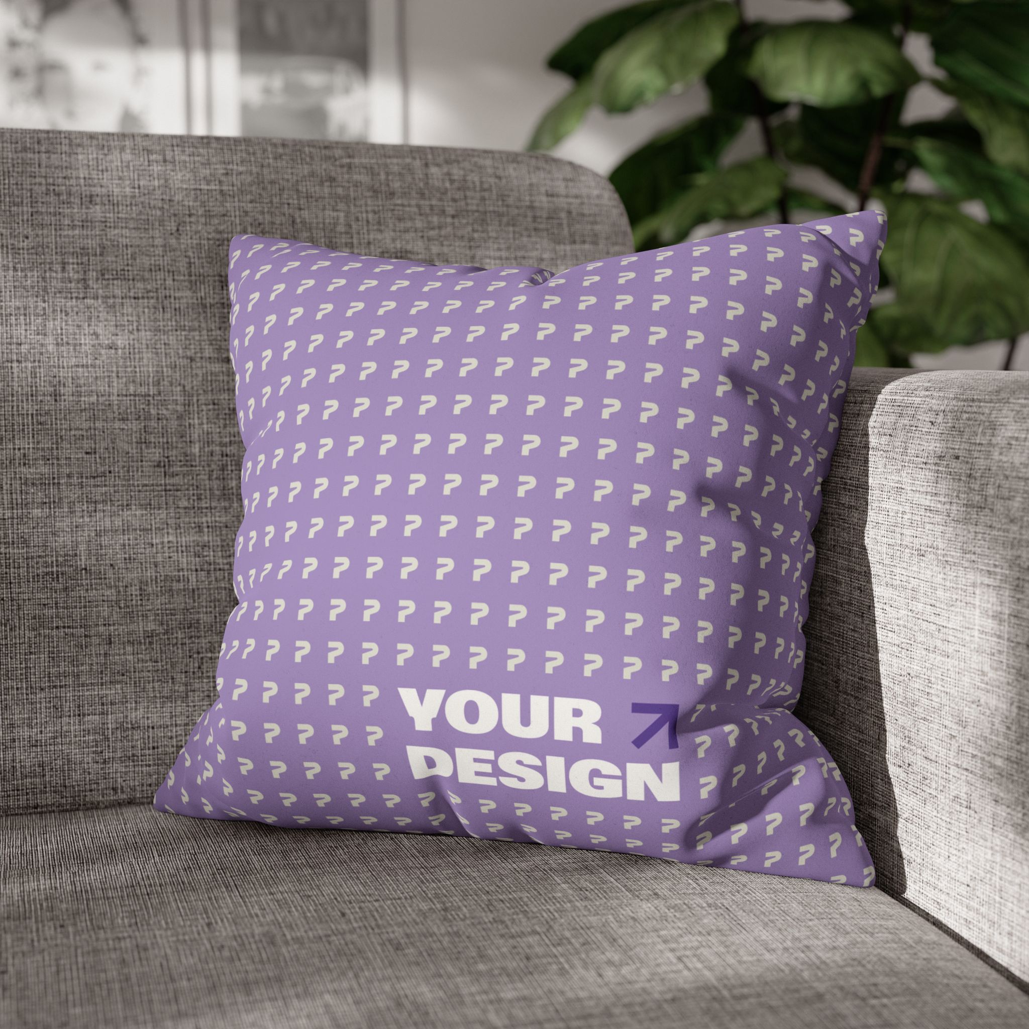 Faux Suede Square Pillowcase