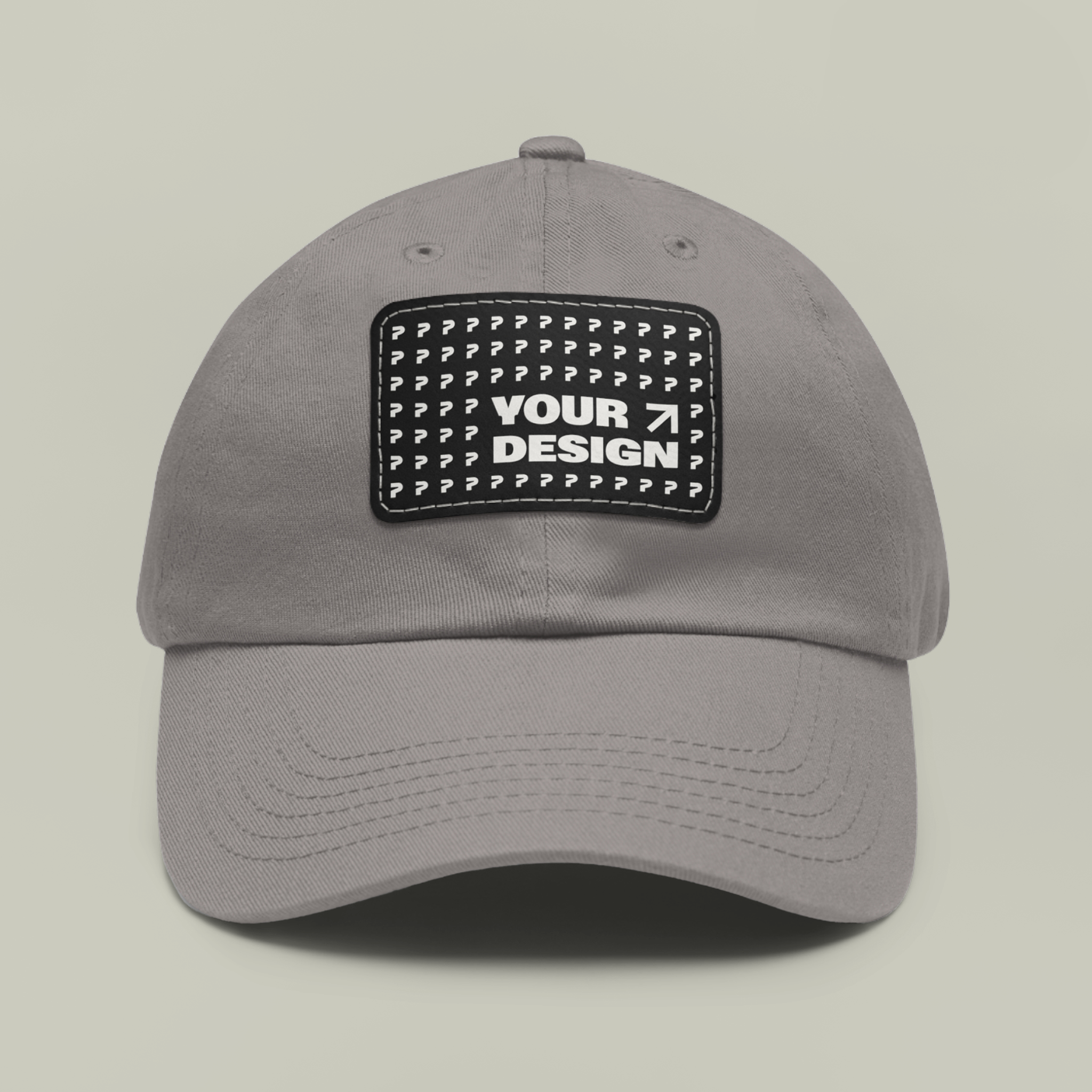 Dad Hat with Leather Patch (Rectangle)