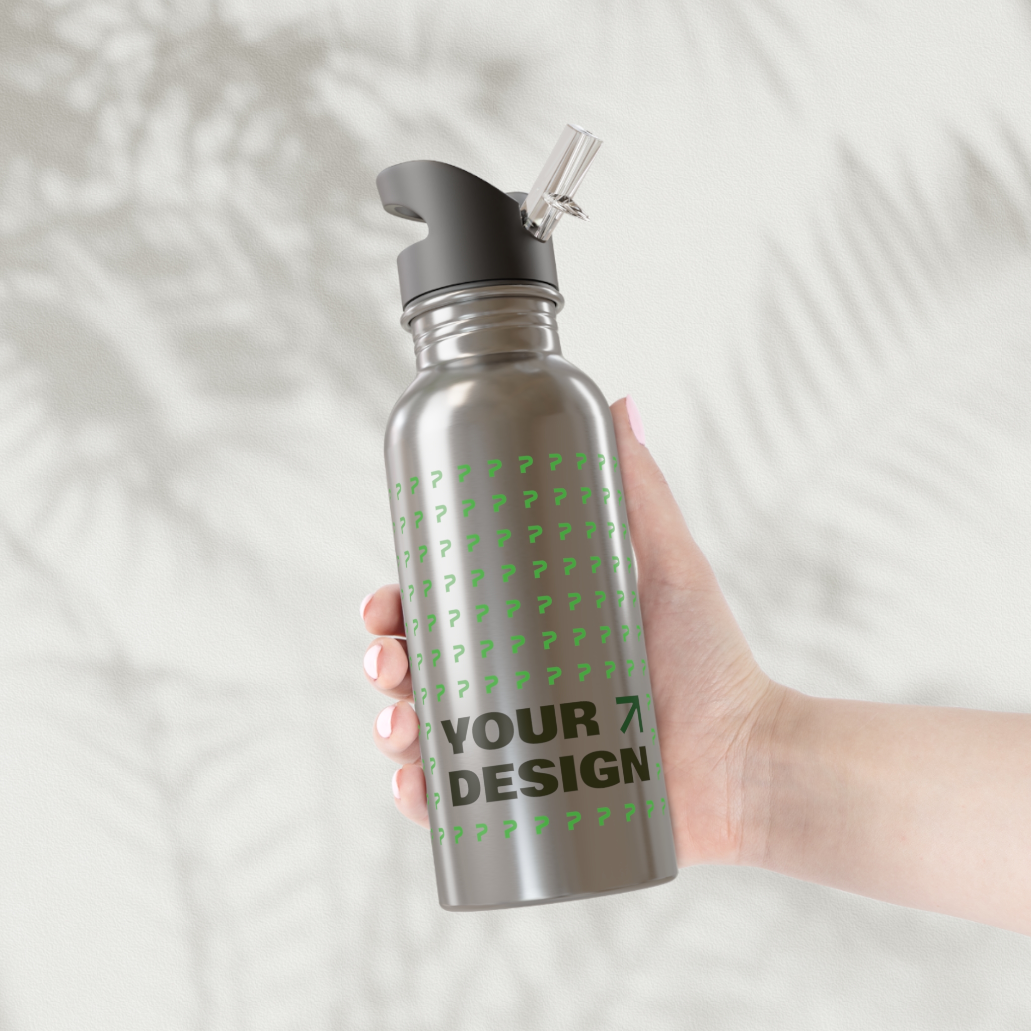 Stainless Steel Water Bottle With Straw, 20oz