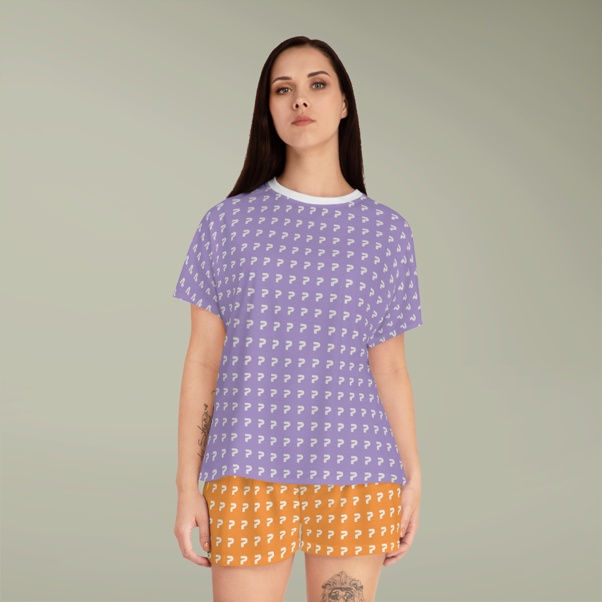 Women's Pajamas Short Set Custom Printed, Relaxed Fit