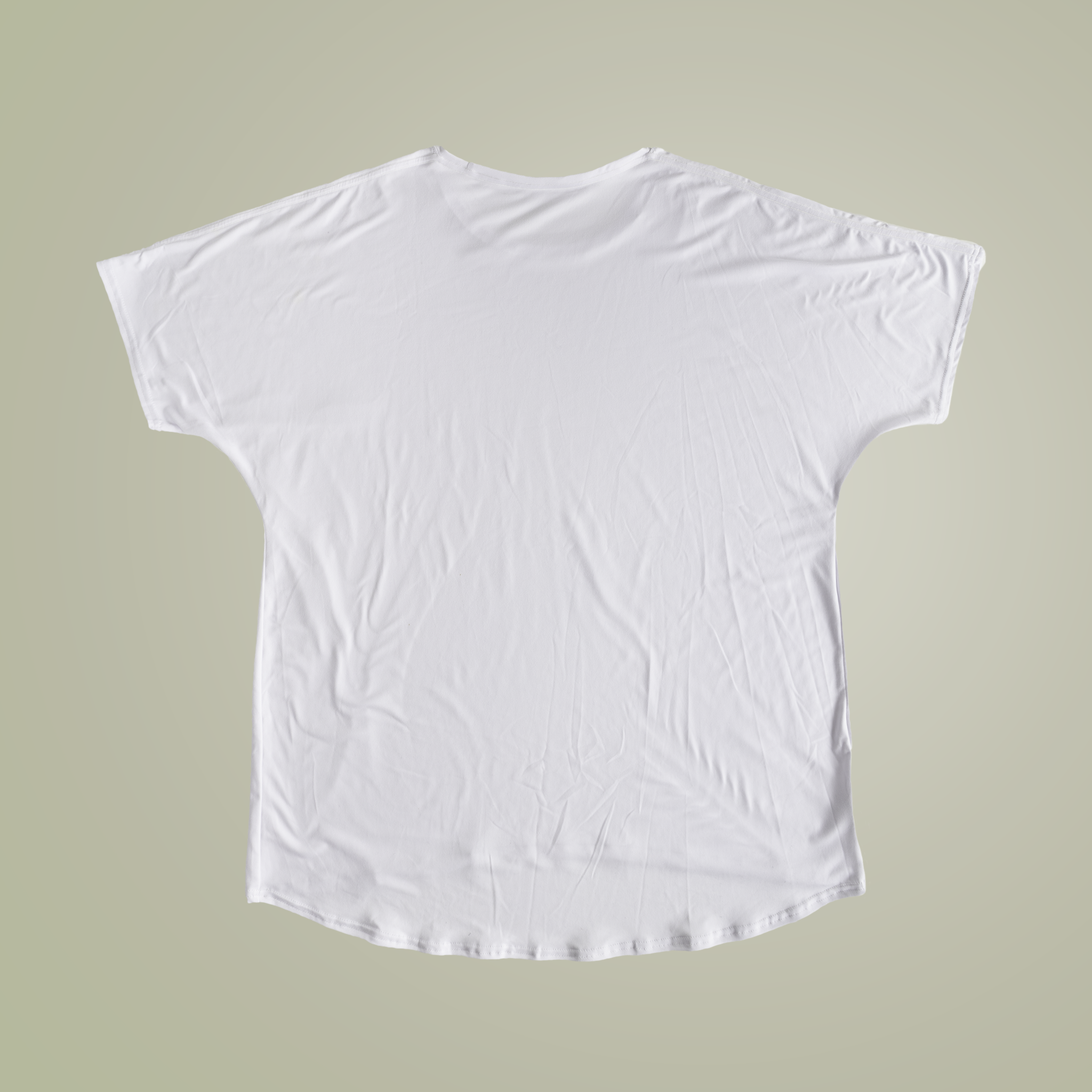 WT742 Women's Boat Neck Dolman Top - Short Sleeve, Drapey Knit (White, Large) - View #2