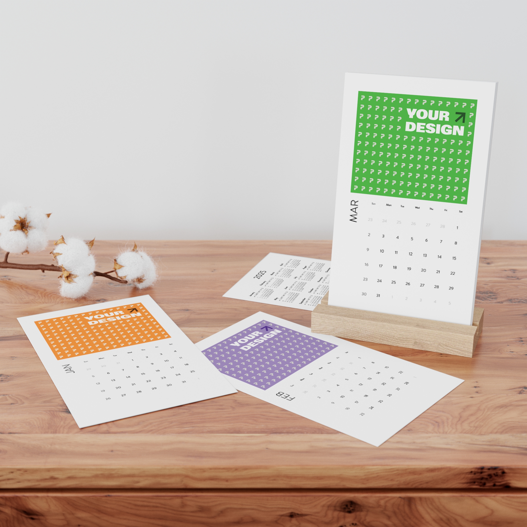 Vertical Desk Calendar (2025)