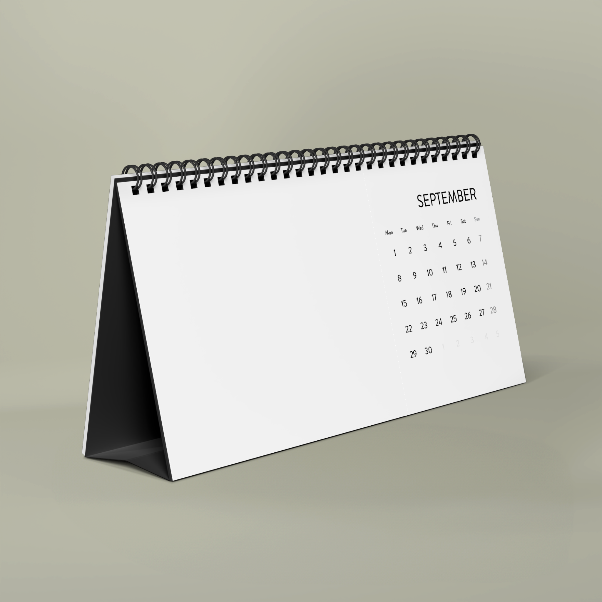 Simplex Desk Calendar (2025 grid)Design