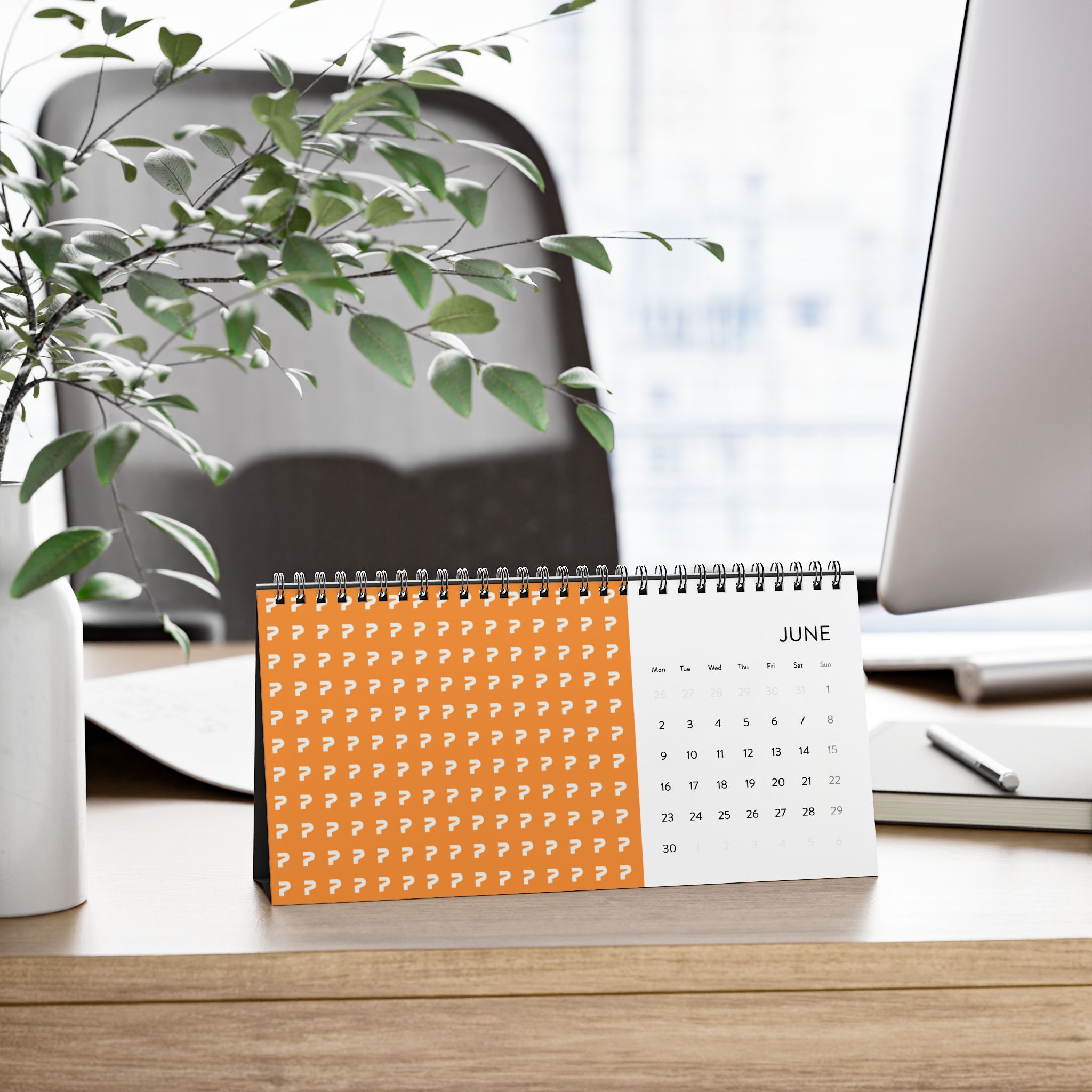 Simplex Desk Calendar (2025 grid)