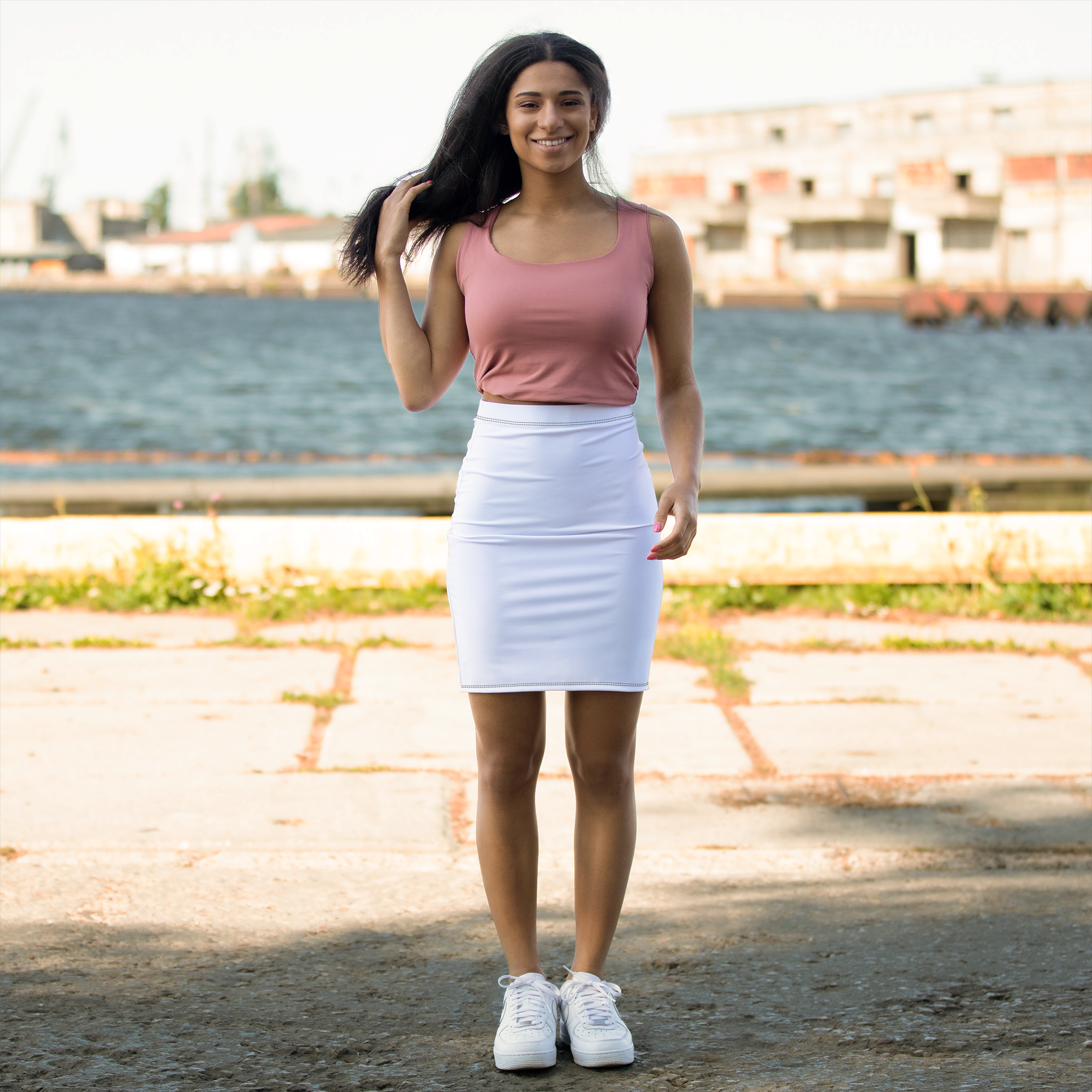 Women's Mid-Waist Pencil Skirt (AOP) - Thumbnail Image