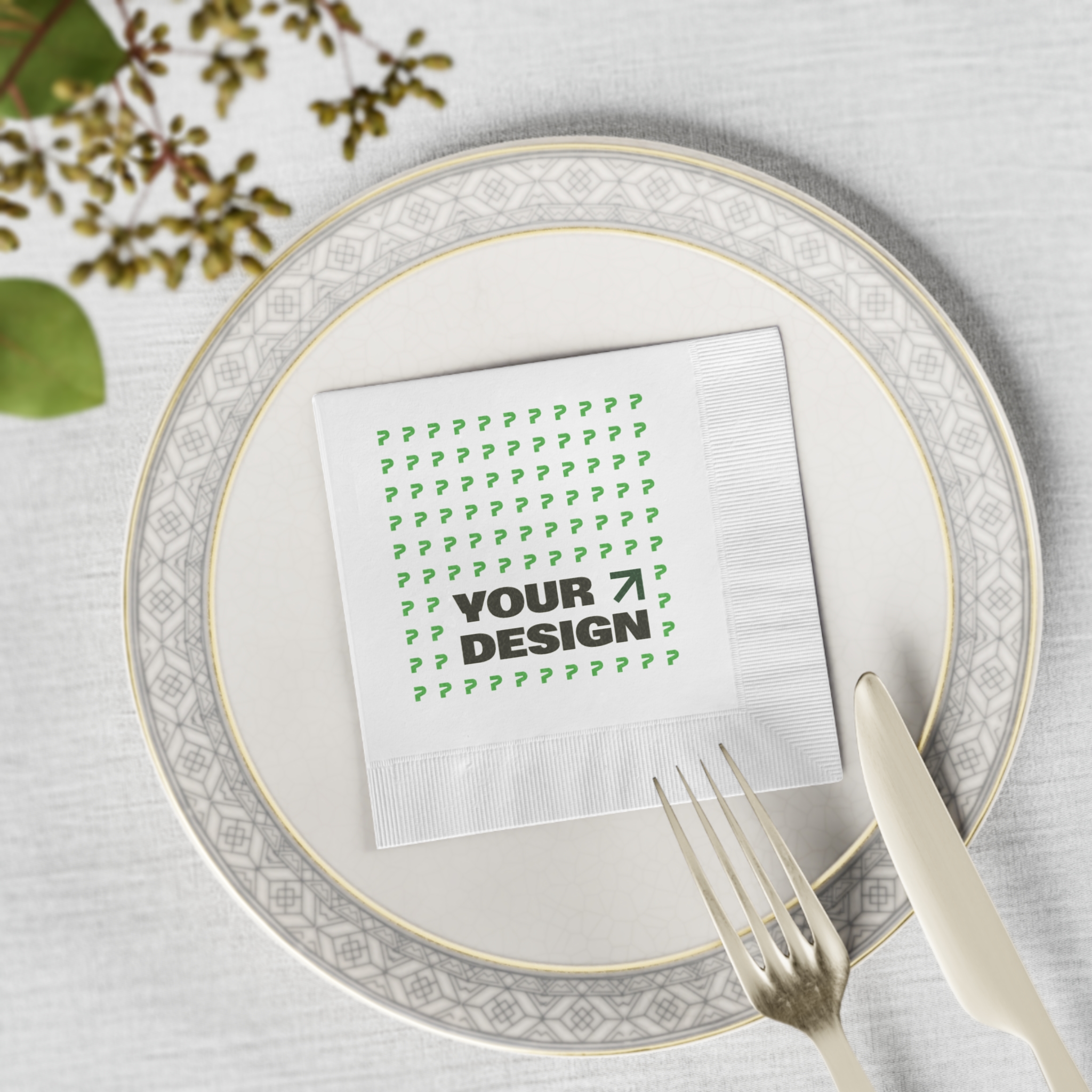 White Coined Napkins - Thumbnail Image