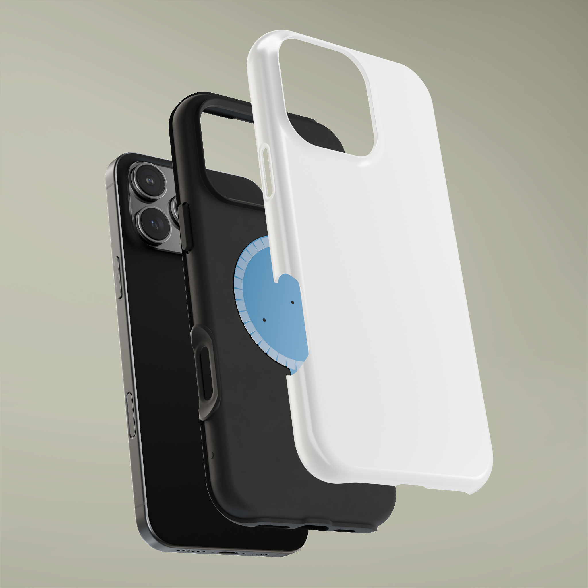 Magnetic case in matte black with minimalist grip texture