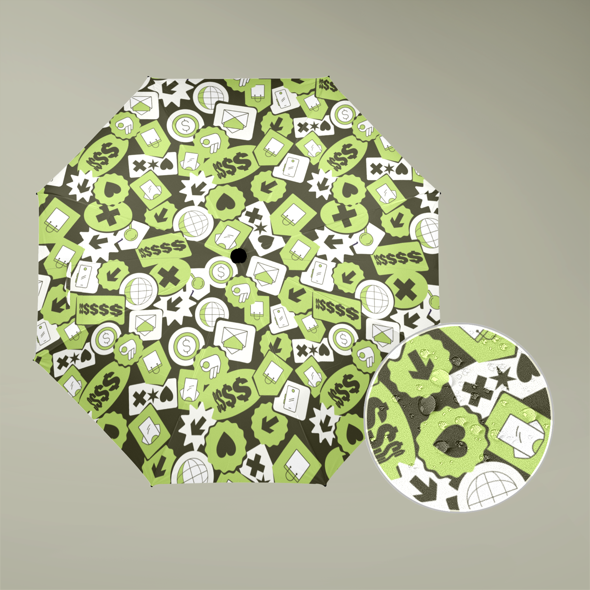 Jamaican Pattern Print Automatic Foldable Umbrella