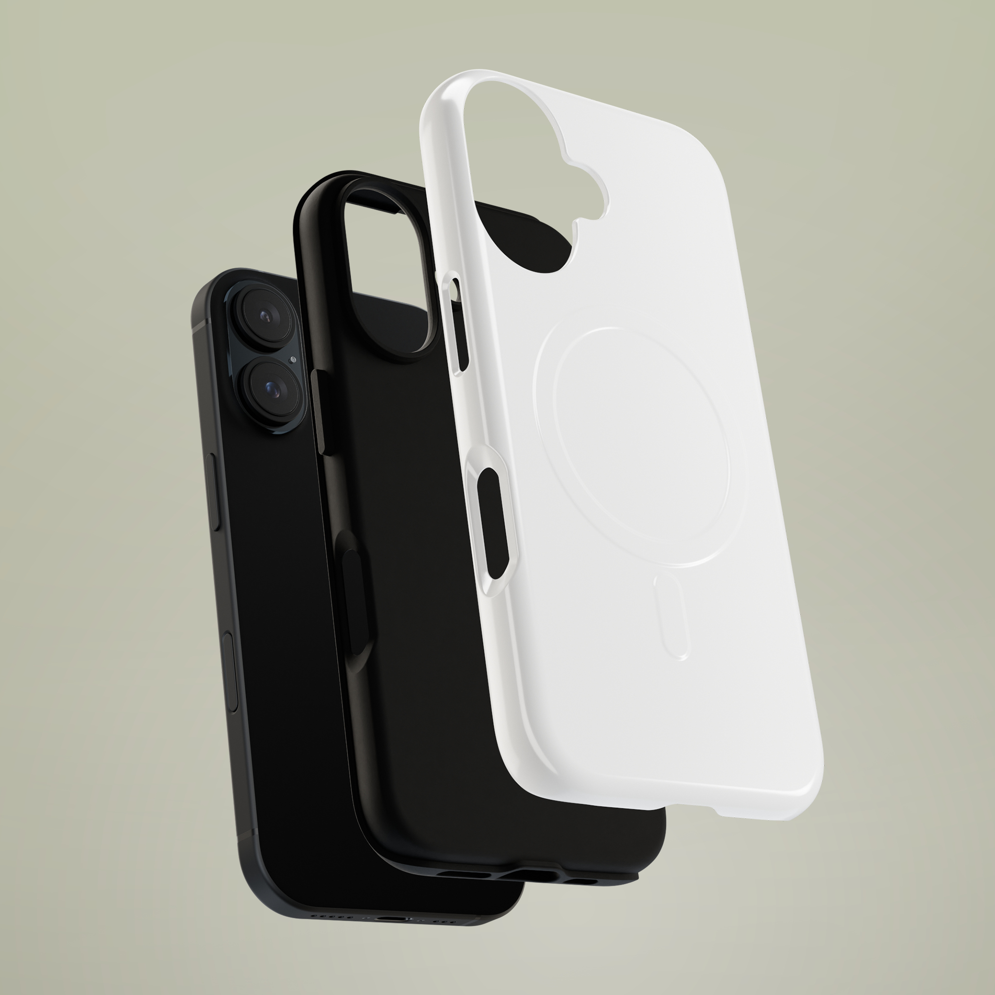 Matte black magnetic tough case with minimalist contours