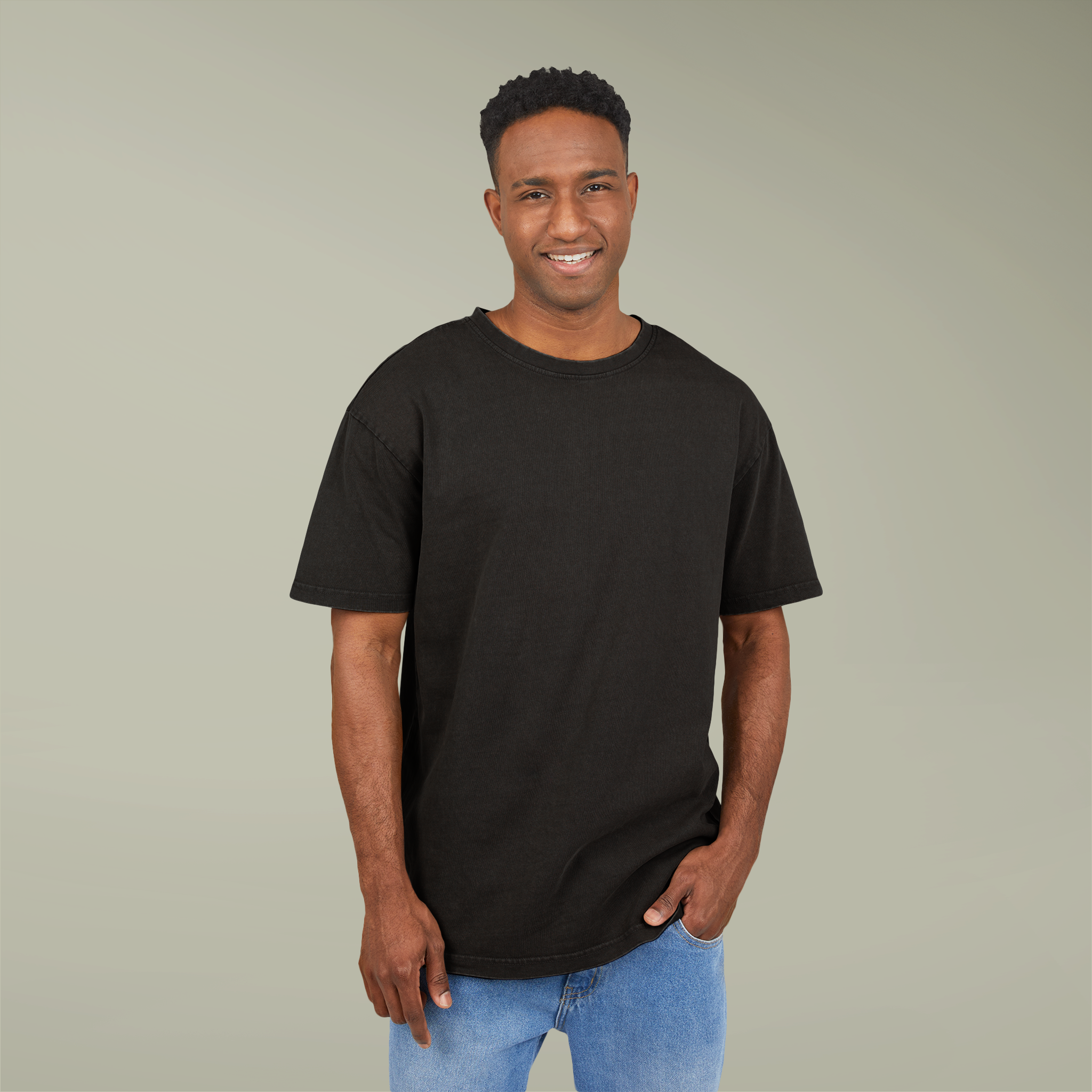 Men's Acid Washed Heavy Oversize Tee - Main Image