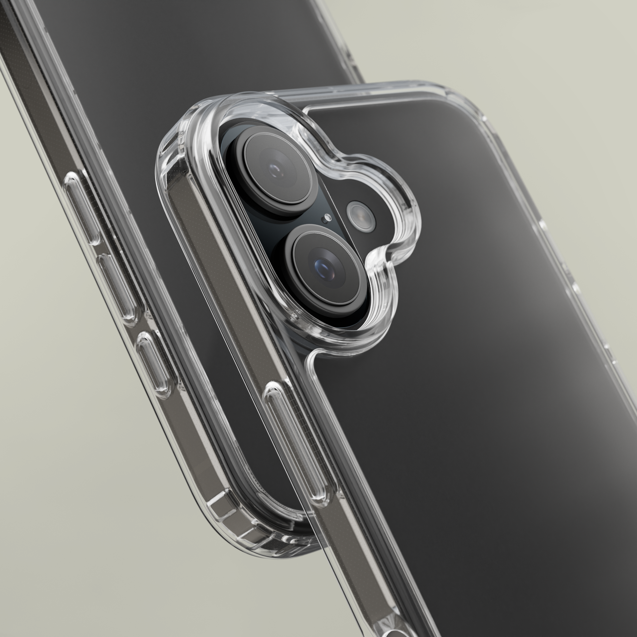 Minimalist clear case with seamless fit and invisible design
