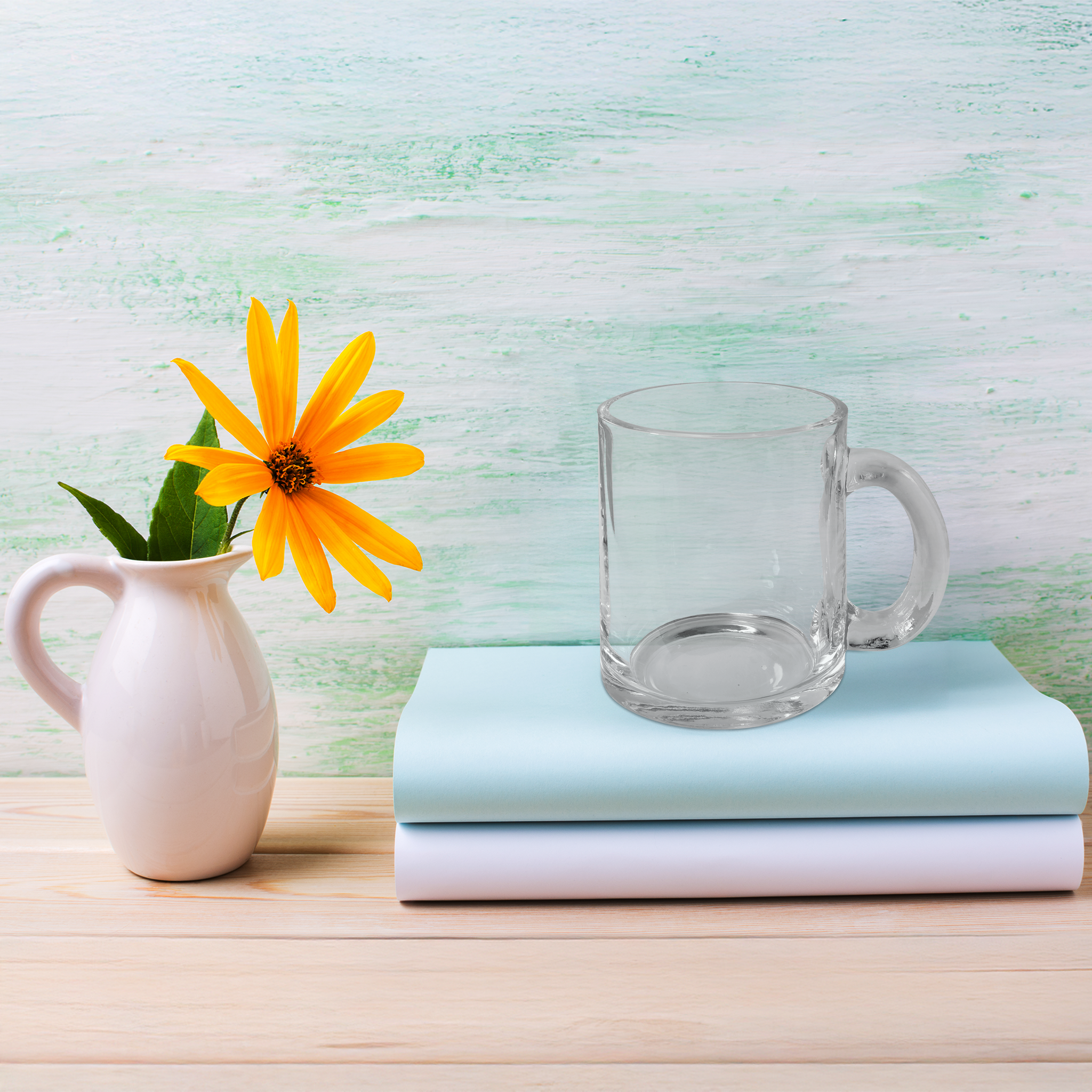 Clear Glass Mug with Handle, 10oz - Thumbnail Image