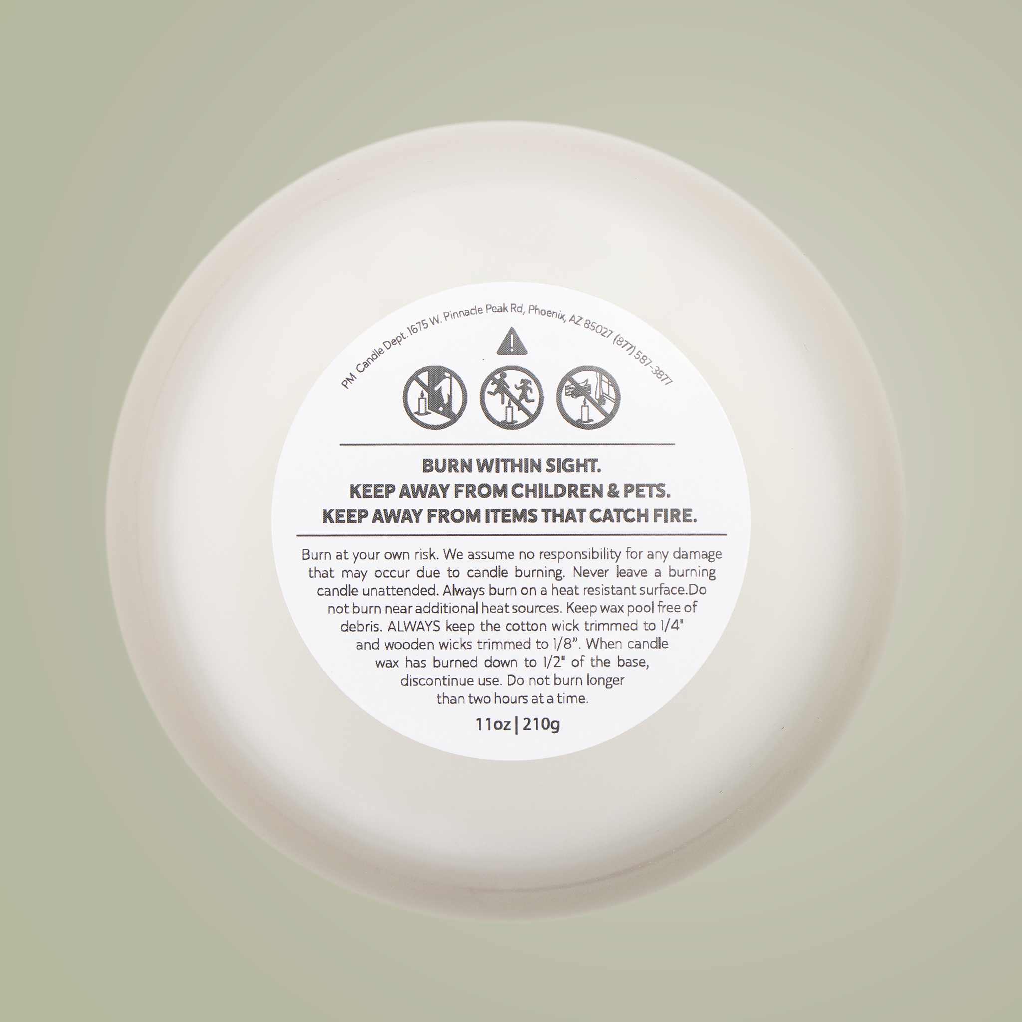 Frosted Glass Candle, 11oz - Thumbnail Image