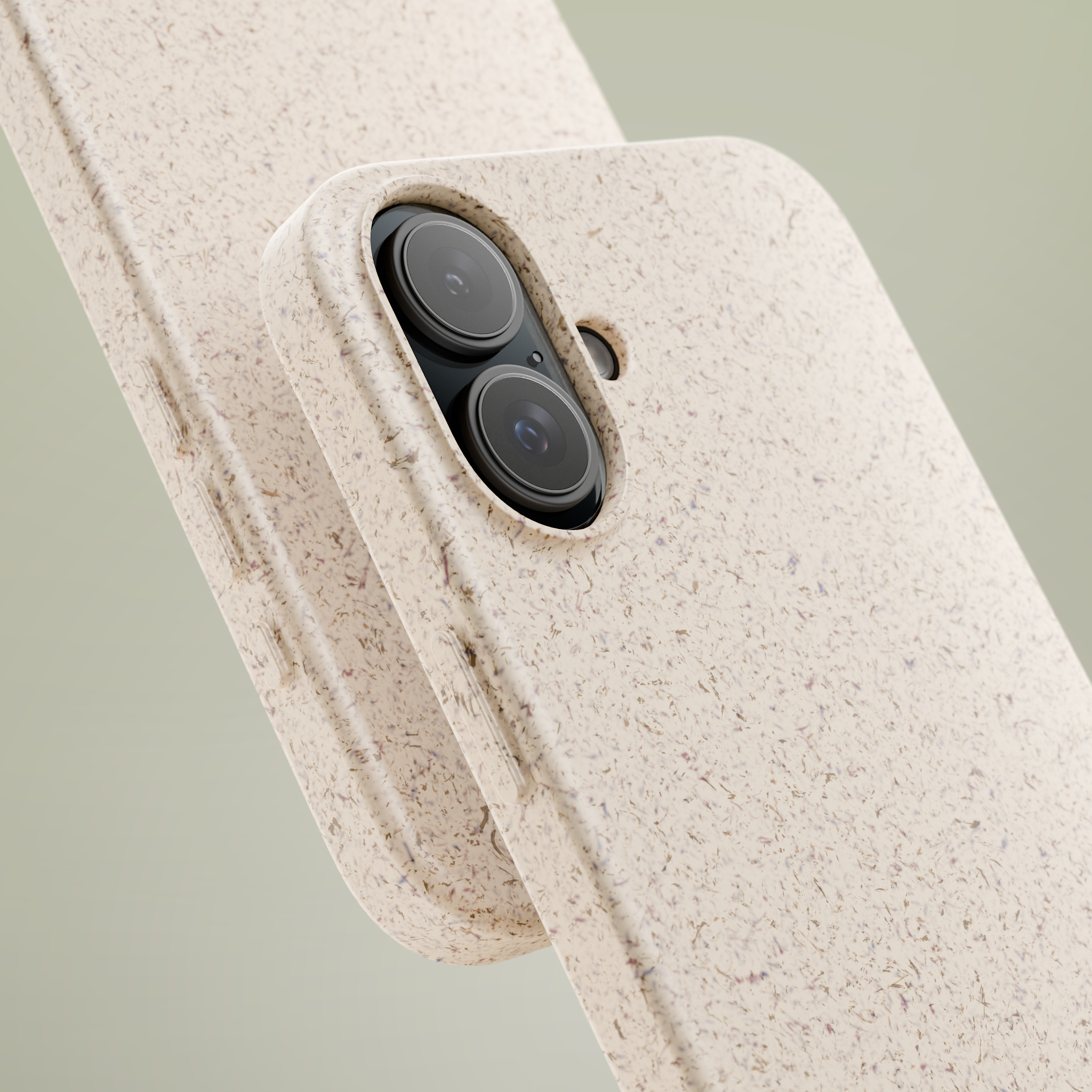 Sustainable phone case in earth brown with speckled finish