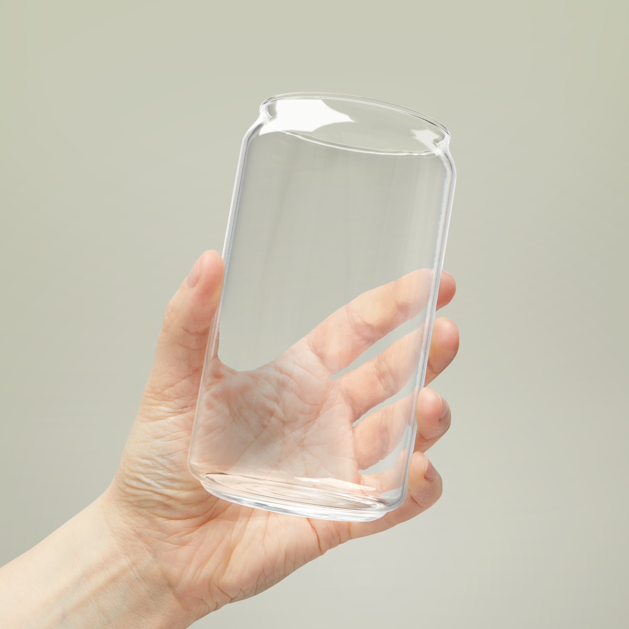 Glass Can with Straw and Lid, 16oz - Thumbnail Image