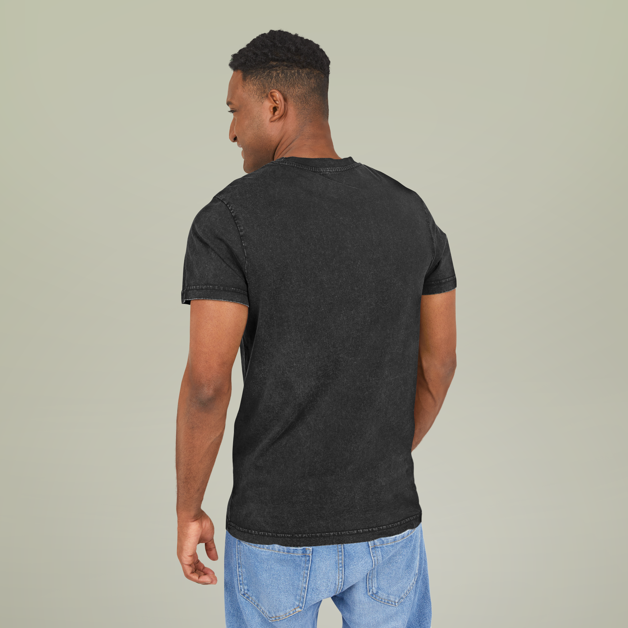 Acid Washed Round Neck Tee - Thumbnail Image