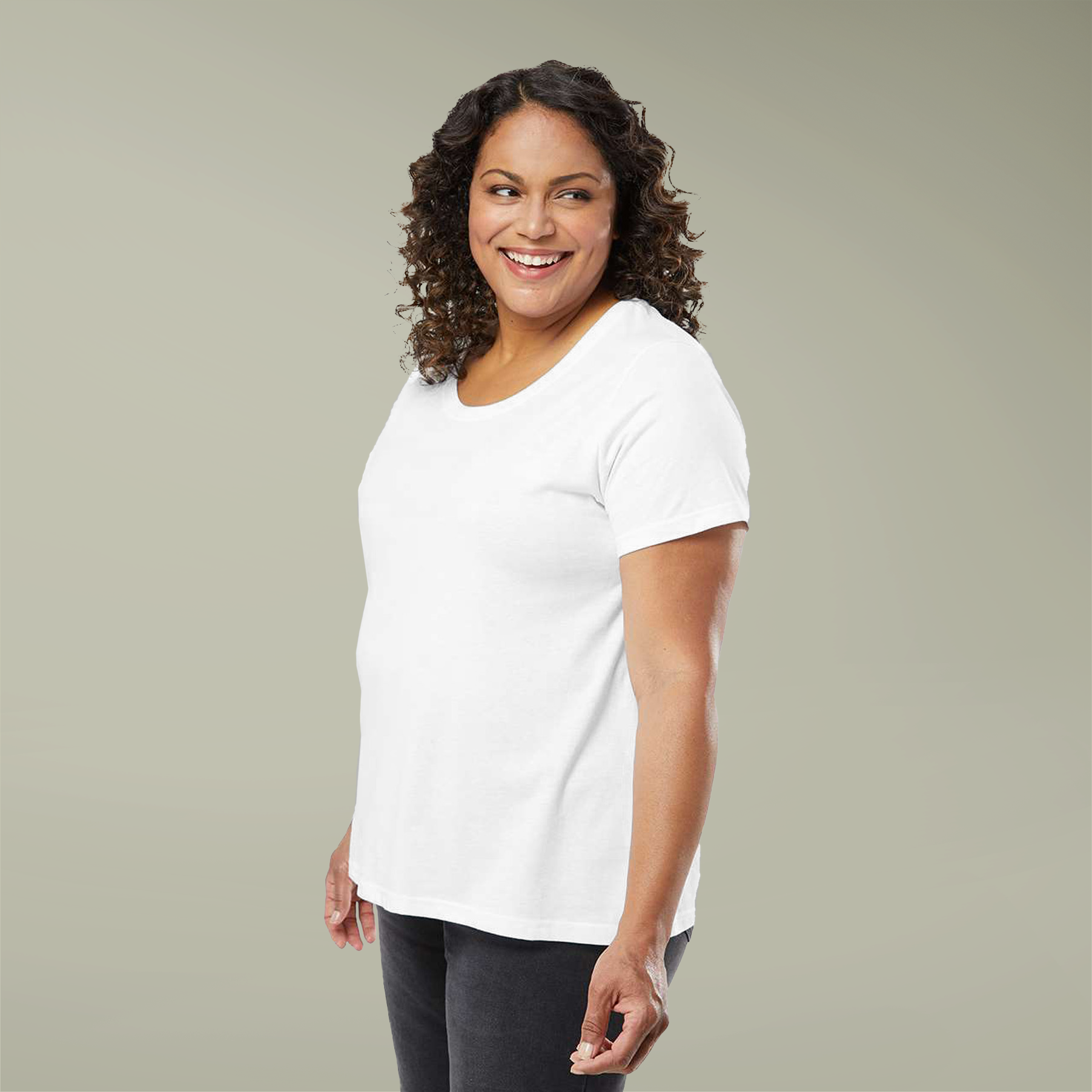 Women's Curvy Fine Jersey Tee - Thumbnail Image