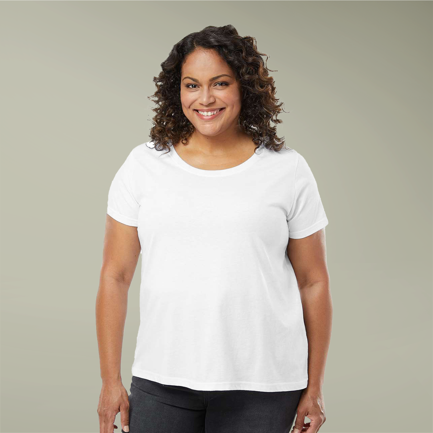 Women's Curvy Fine Jersey Tee - Main Image