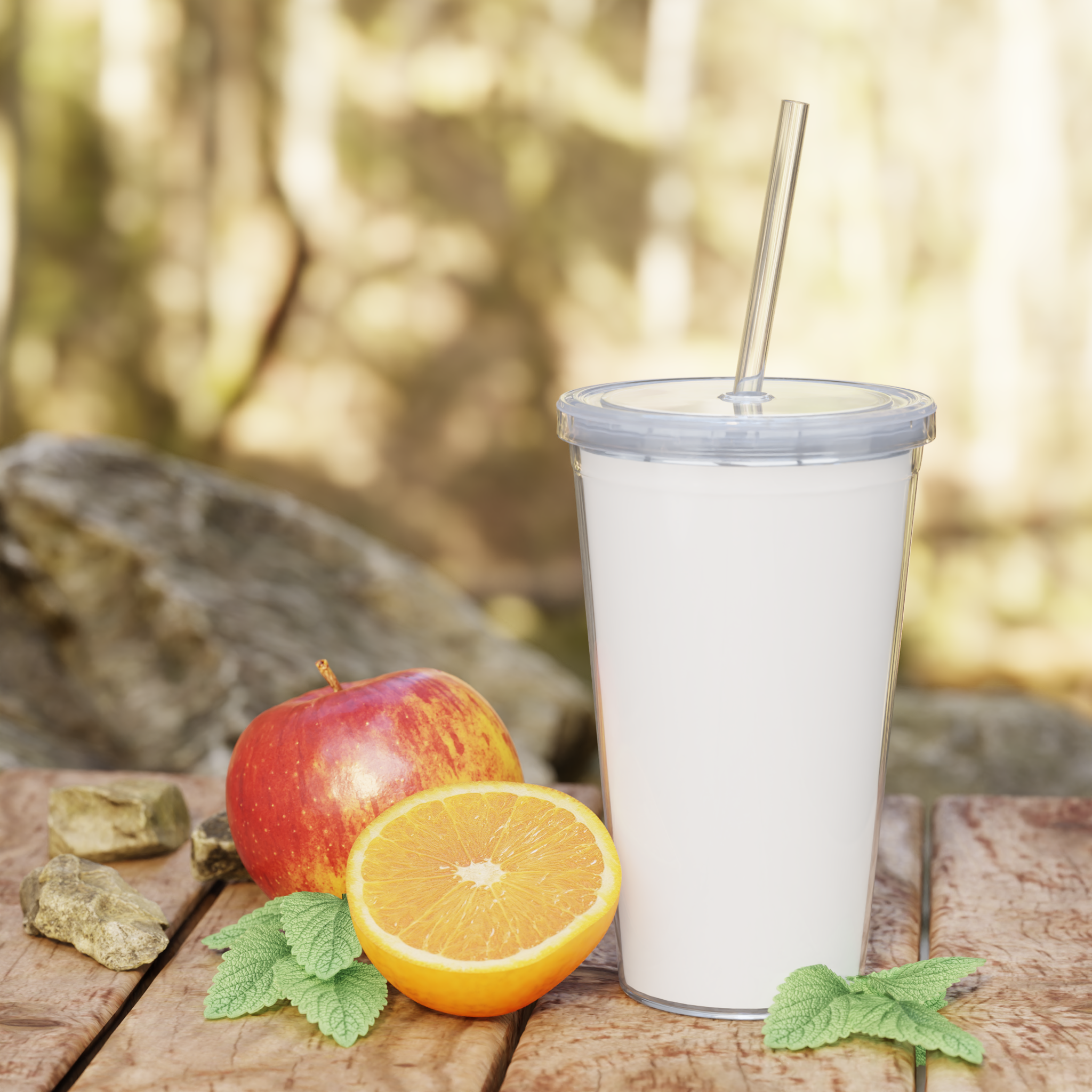 Plastic Tumbler with Straw - Thumbnail Image