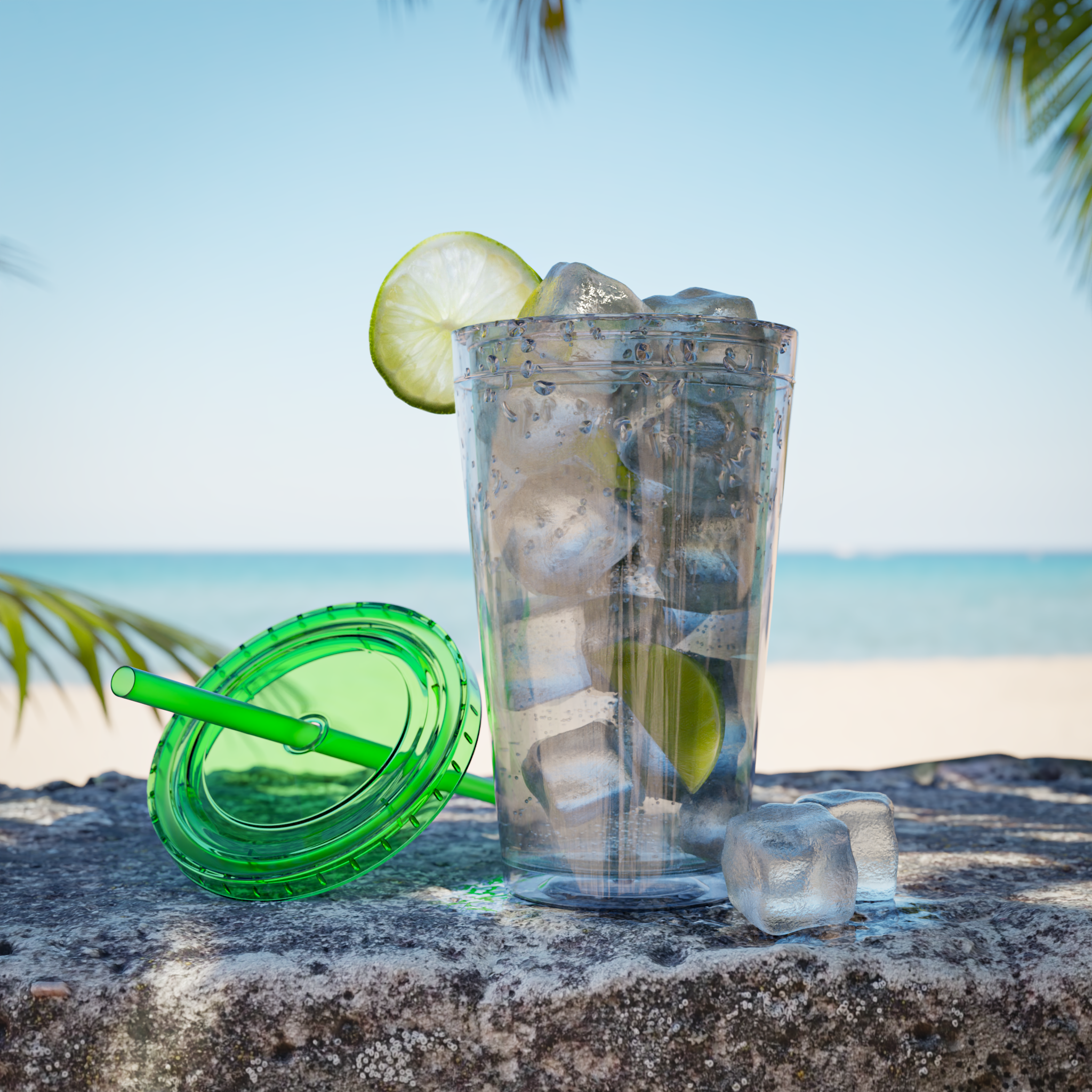 Sunsplash Tumbler with Straw, 16oz - Thumbnail Image