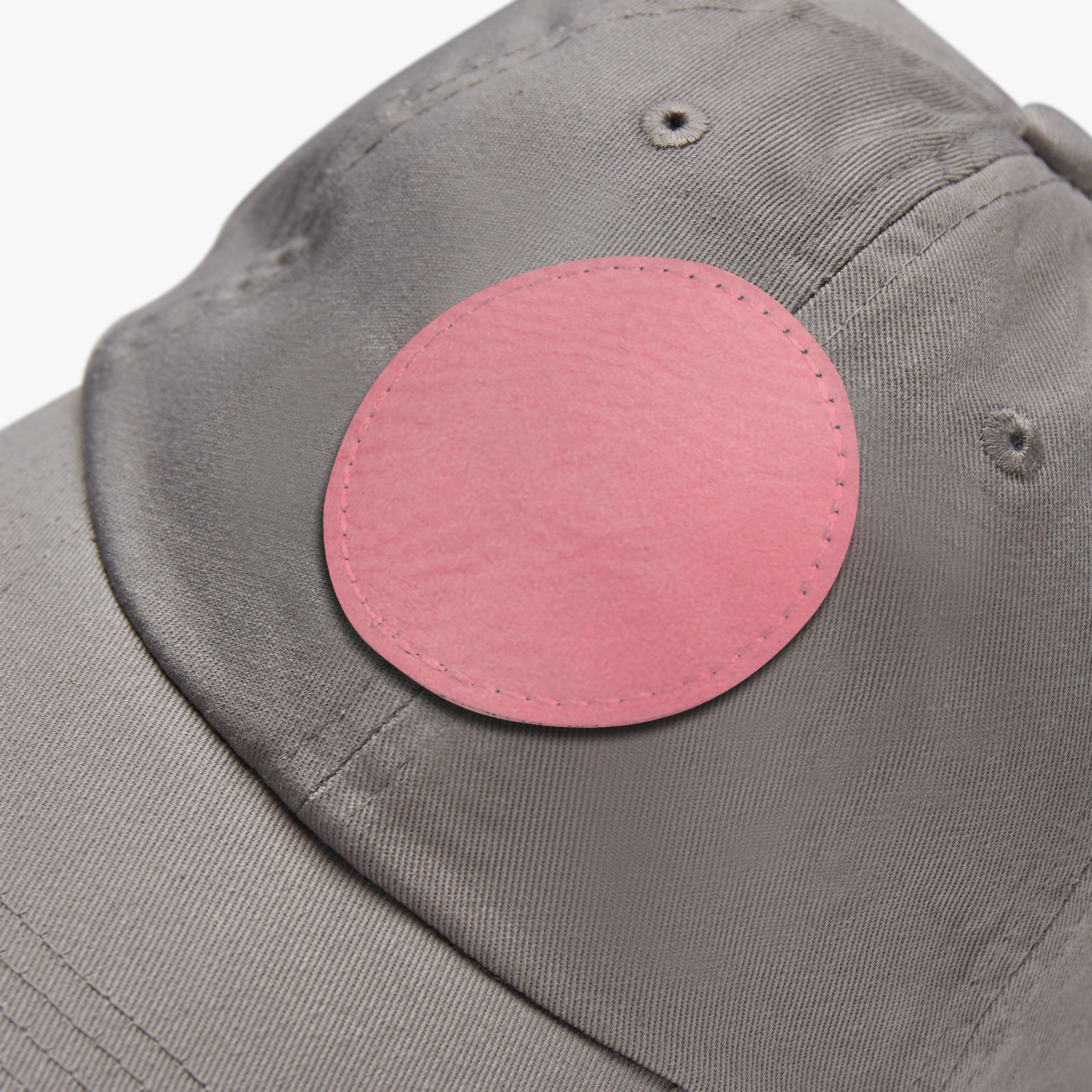Dad Hat with Leather Patch (Round) - Thumbnail Image