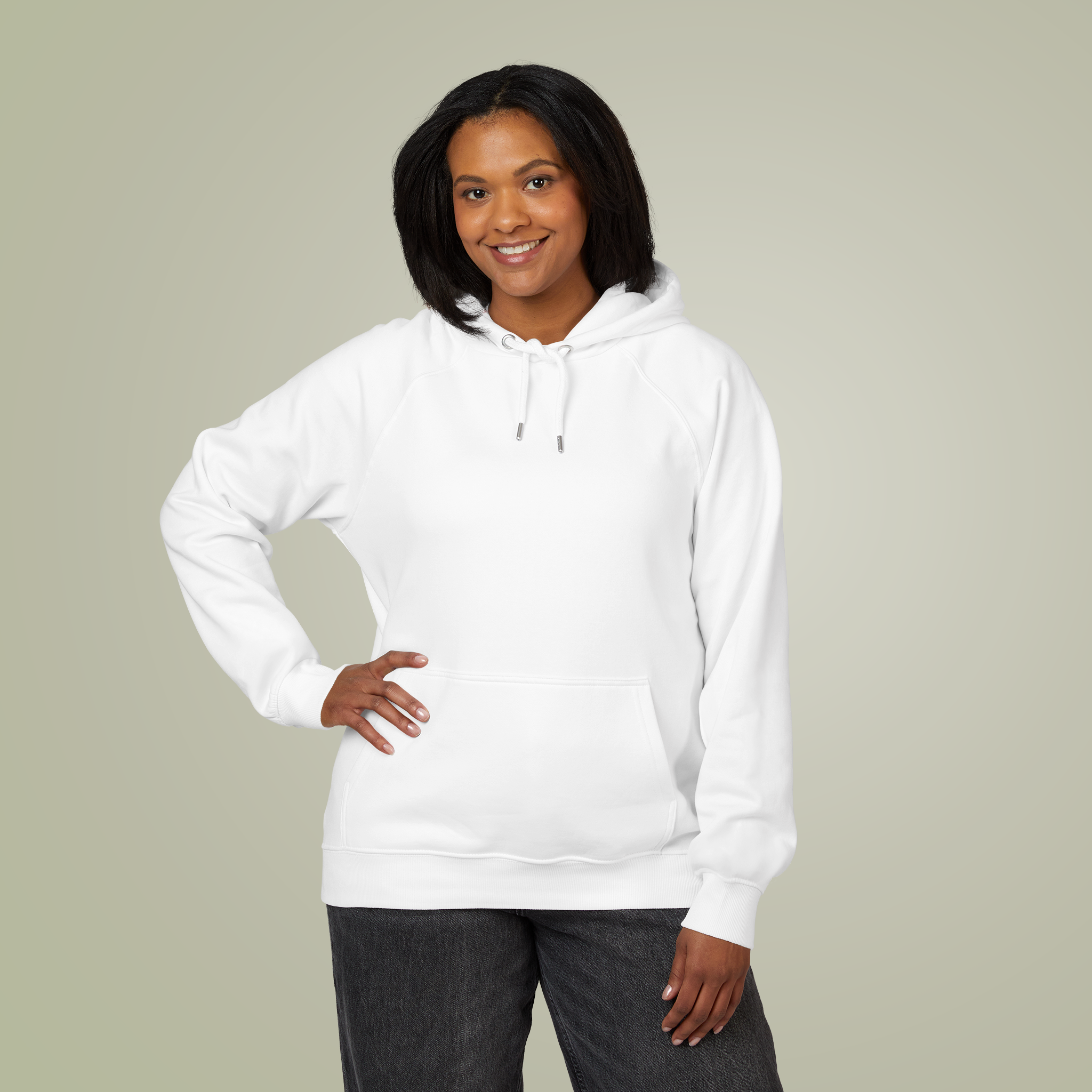 Unisex Eco Raglan Hoodie (Embroidery)Design